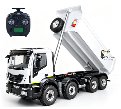 TOUCAN RC HOBBY MODO 1/14 8x4 Metal Hydraulic RC Dump Truck 2-speed Radio Control Tipper Car Simulation DIY Model Painted ESC Servo Motor