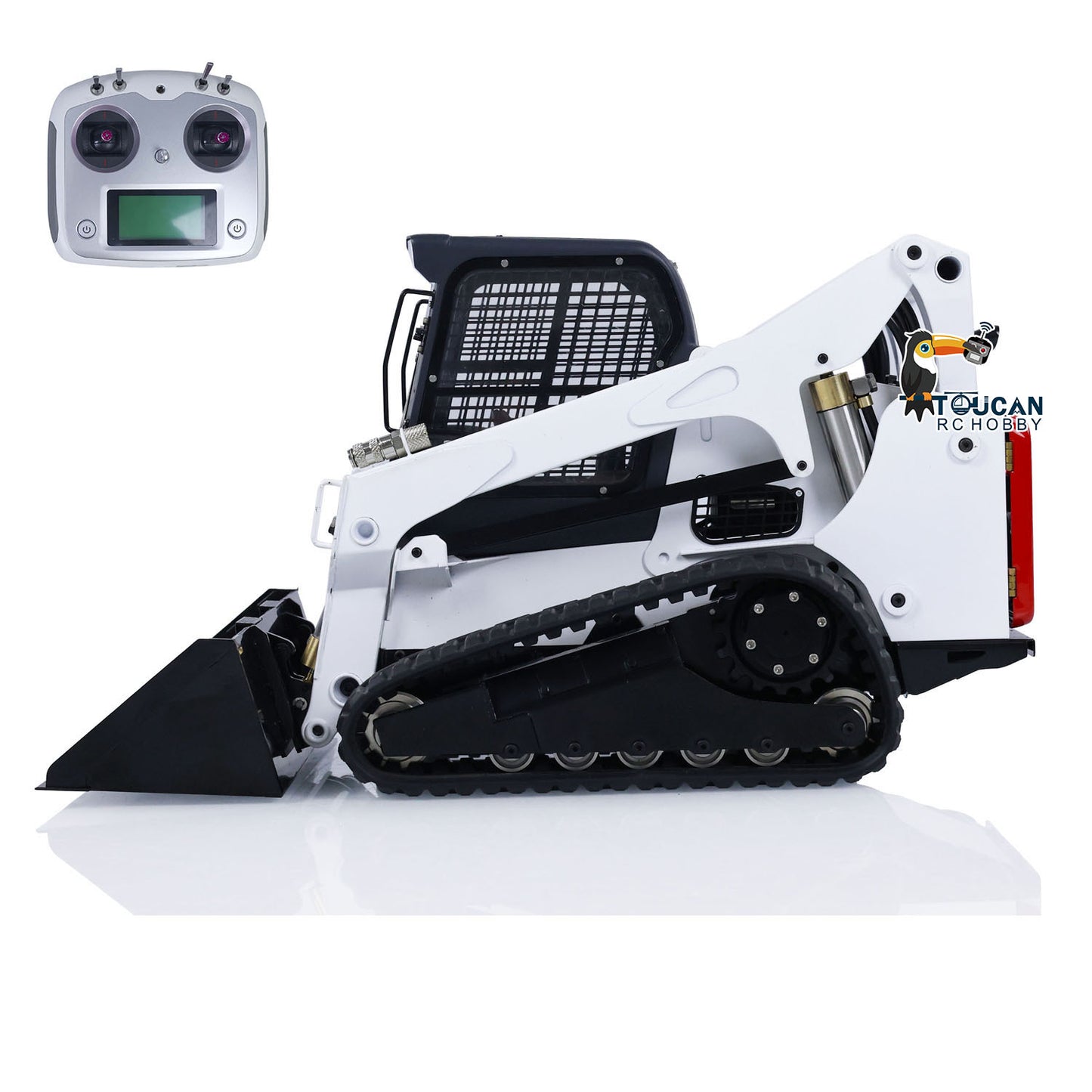 RC tracked skid loader SM770 TOUCAN red black simulation heavy machinery all parts complete
