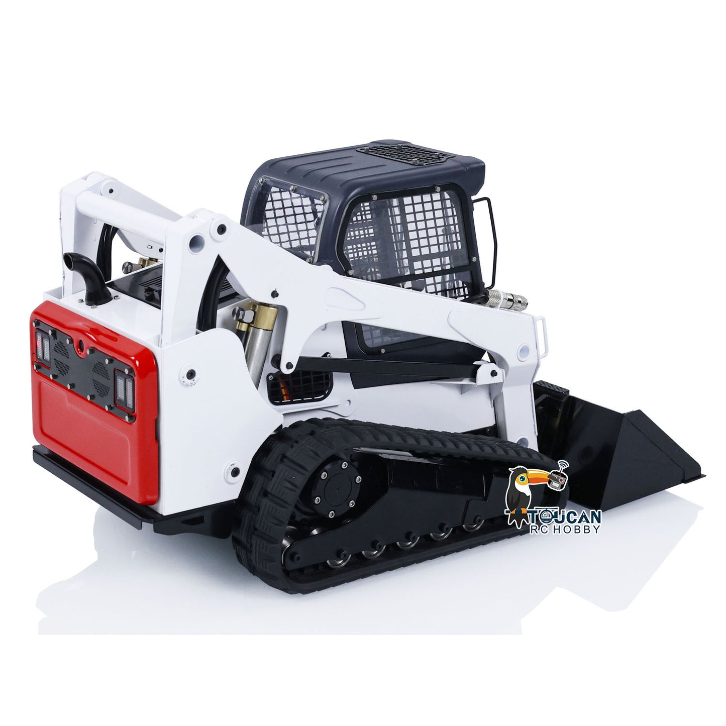 Pre painted red black SM770 TOUCAN skid steer loader RTR with sound light electronic parts
