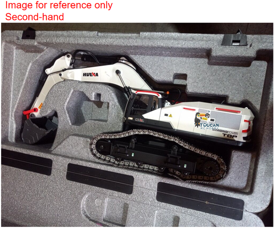 Second Hand US Stock 1/14 HUINA RC Metal Excavator Model Toys 1594 Radio Control Digger Light Sound Battery