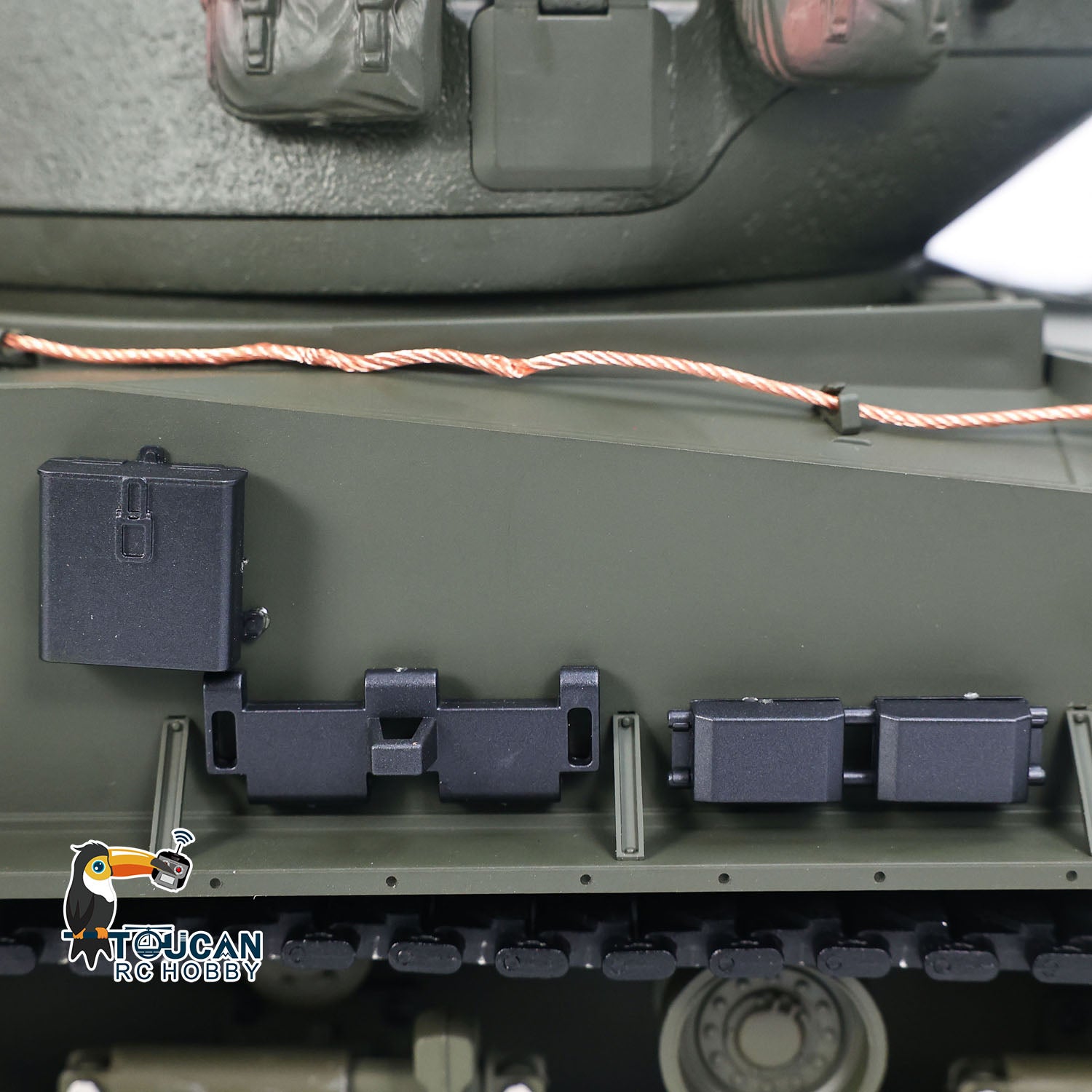 Rc M4A3 semi metal tank body smoke generator 360 rotating turret infrared battle
