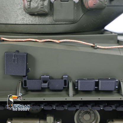 Rc M4A3 semi metal tank body smoke generator 360 rotating turret infrared battle
