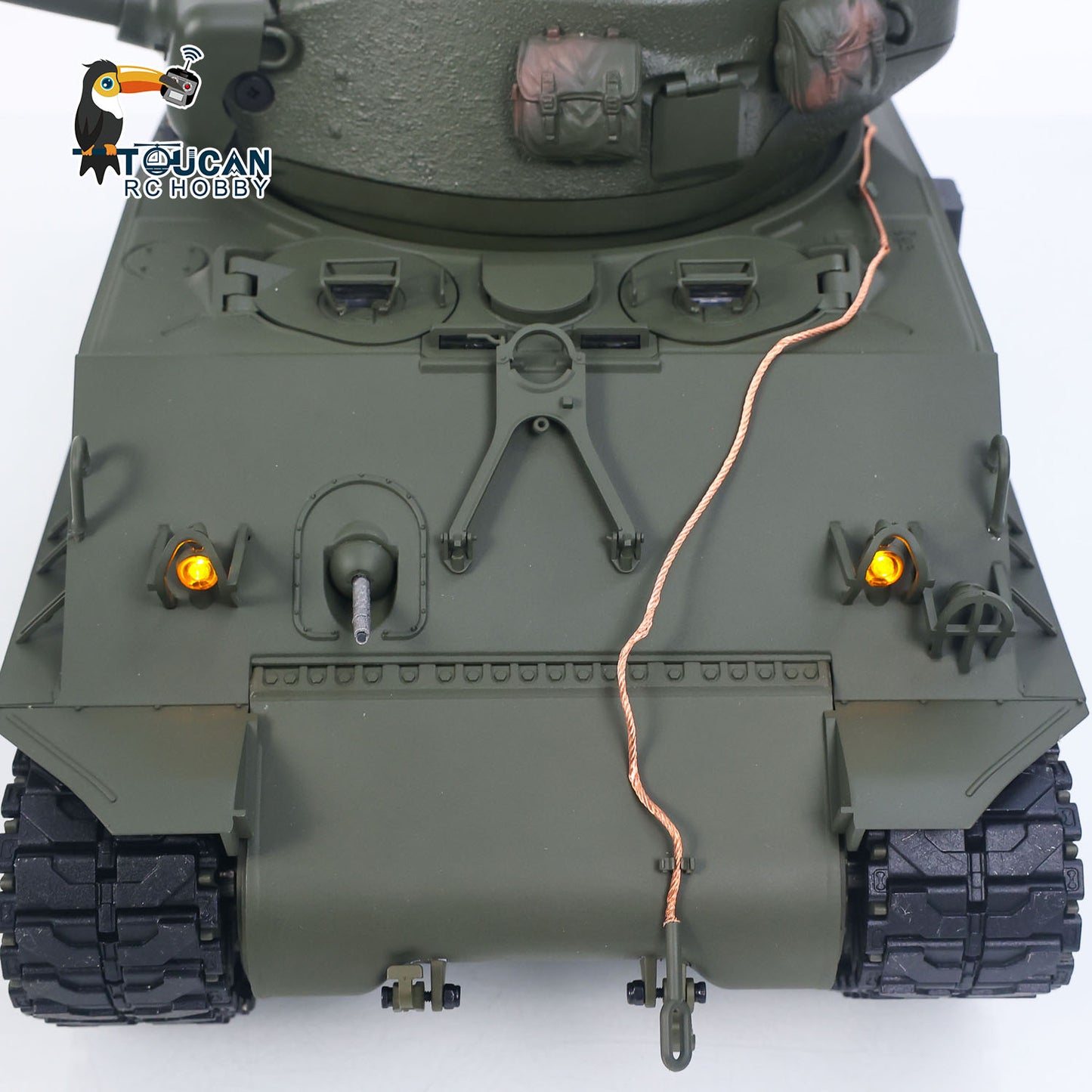 M4A3 semi metal military tank 360 turret spin bb shooting smoke generating function
