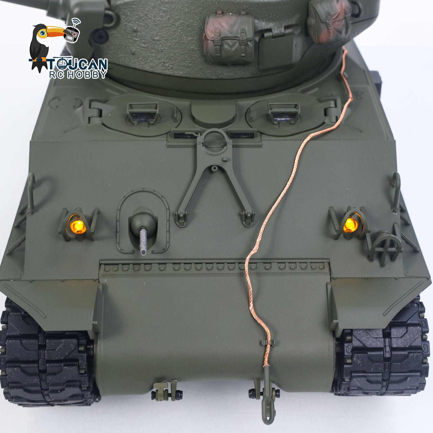 M4A3 semi metal military tank 360 turret spin bb shooting smoke generating function
