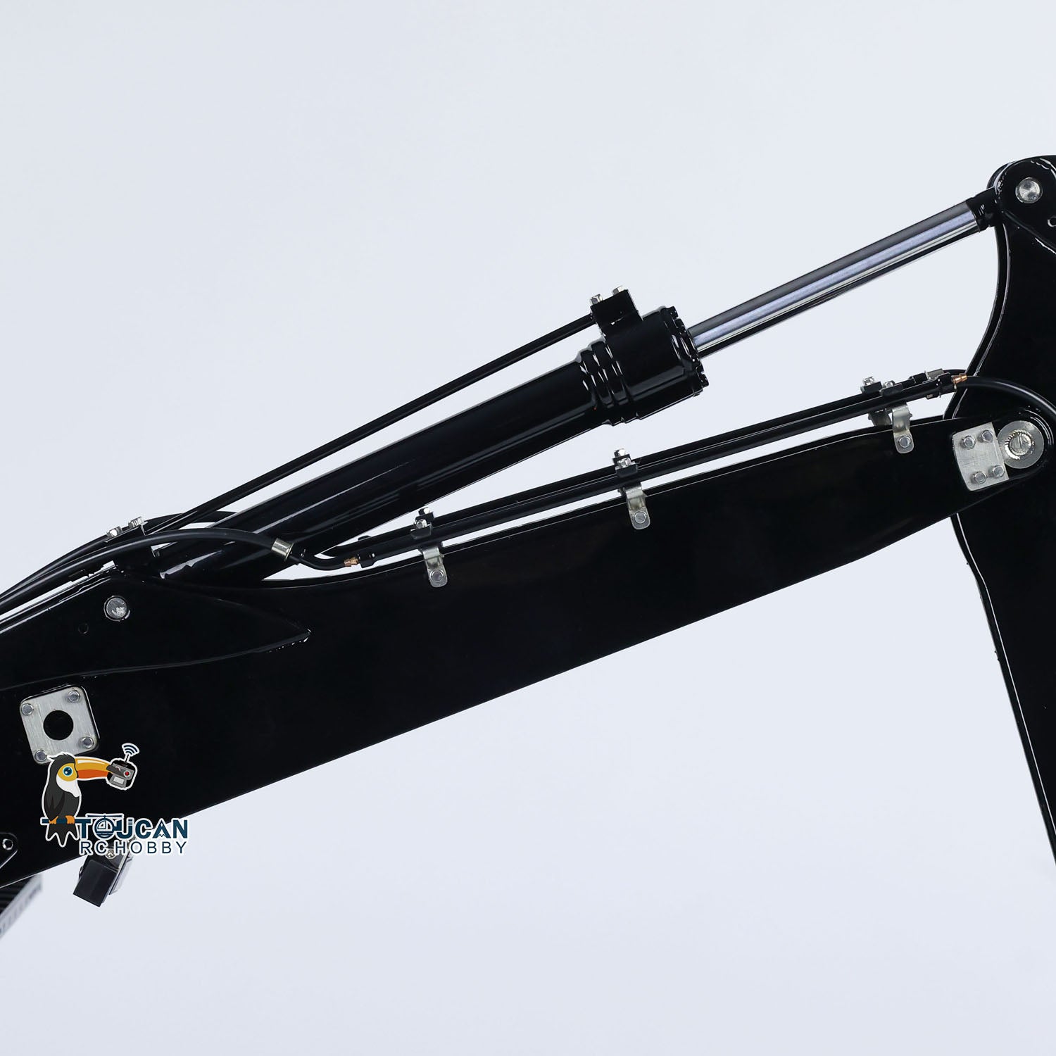 Realistic RC digger model fitted metal engine cover rear protective cover single and dual color warning lights
