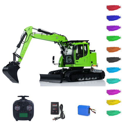 Full functional metal hydraulic excavator model fitted with dual color single color warning lights rear spotlight metal engine cover
