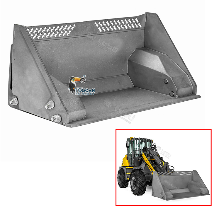 TOUCAN RC HOBBY LESU 1/14 Metal Sieve Bucket Gripper Dozer Shovel Rake Bucket for AOUE MCL8 AT1050 WA100M-8 RC Hydraulic Loader Construction Vehicles DIY Model
