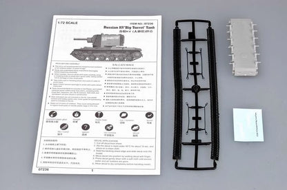 US STOCK Trumpeter 07236 1/72 Scale Unassembled Unpainting Russian KV2 Big Turret Static Heavy Tank Model Kit Armored Car Truck