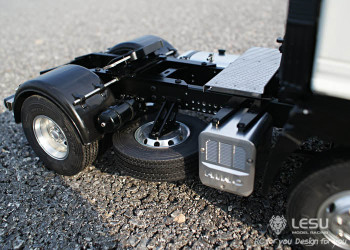 LESU 1/14 RC 700 4*2 Tractor Trailer Truck Model Metal Chassis 2Axle Simulation Vehicle Hobby Model DIY Car Motor