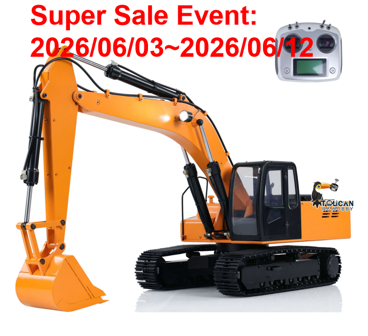 Flash Sale US Stock JDMODEL 1/12 Hydraulic Excavator 4200XL Metal Digger Construction Vehicles RC Hobby Grade Truck Tripper Bucket Pump Tube Tracks Radio