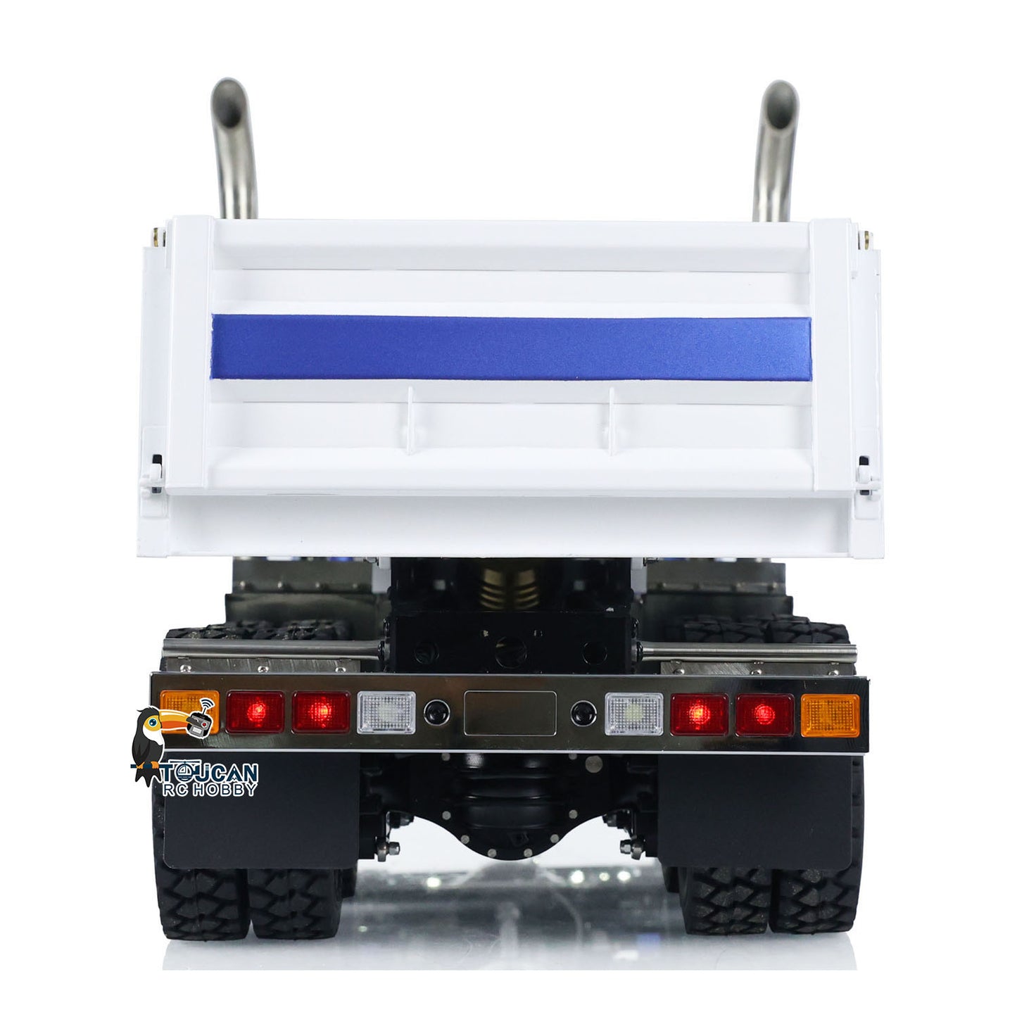 Toucan blue white painted 6x6 rc tractor tipper truck match I6s controller battery charger
