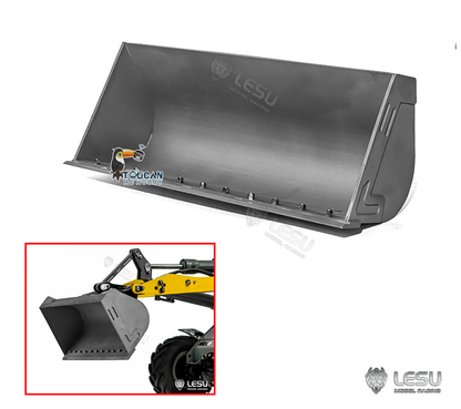 TOUCAN RC HOBBY LESU 1/14 Metal Sieve Bucket Gripper Dozer Shovel Rake Bucket for AOUE MCL8 AT1050 WA100M-8 RC Hydraulic Loader Construction Vehicles DIY Model