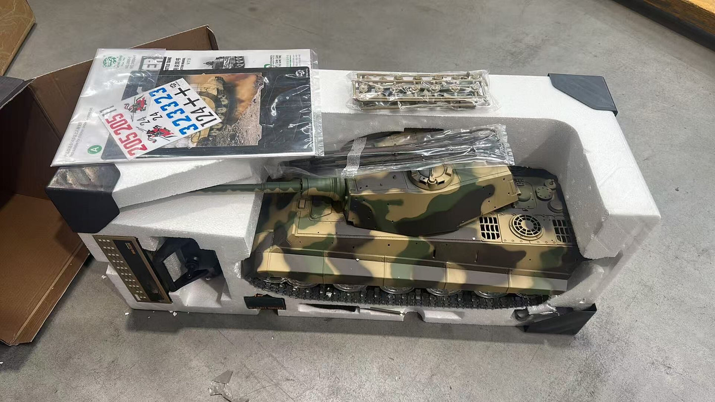 Free Shipping Second Hand AU Stock Henglong 1/16 7.0 Customized King Tiger 3888A RTR RC Tank Barrel Recoil 360 Degree Turret BB IR Smoke Metal Drive Idler Road Wheels