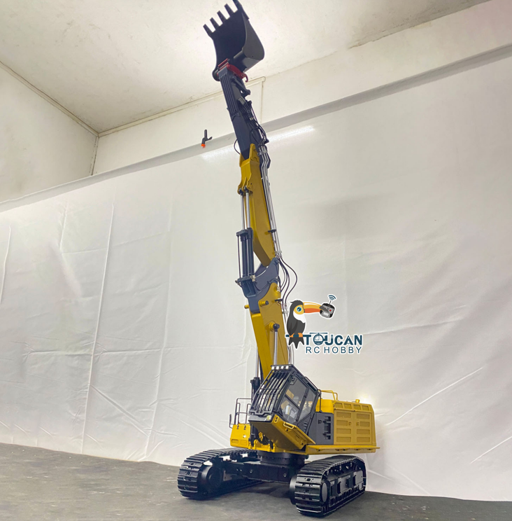 Toucanhobby C374 1/14 Metal RC Hydraulic RTR Demolition Excavator 3 Arms Cabin Lift 6 Way Valve PL18EV Controller Light Sound for Collectors