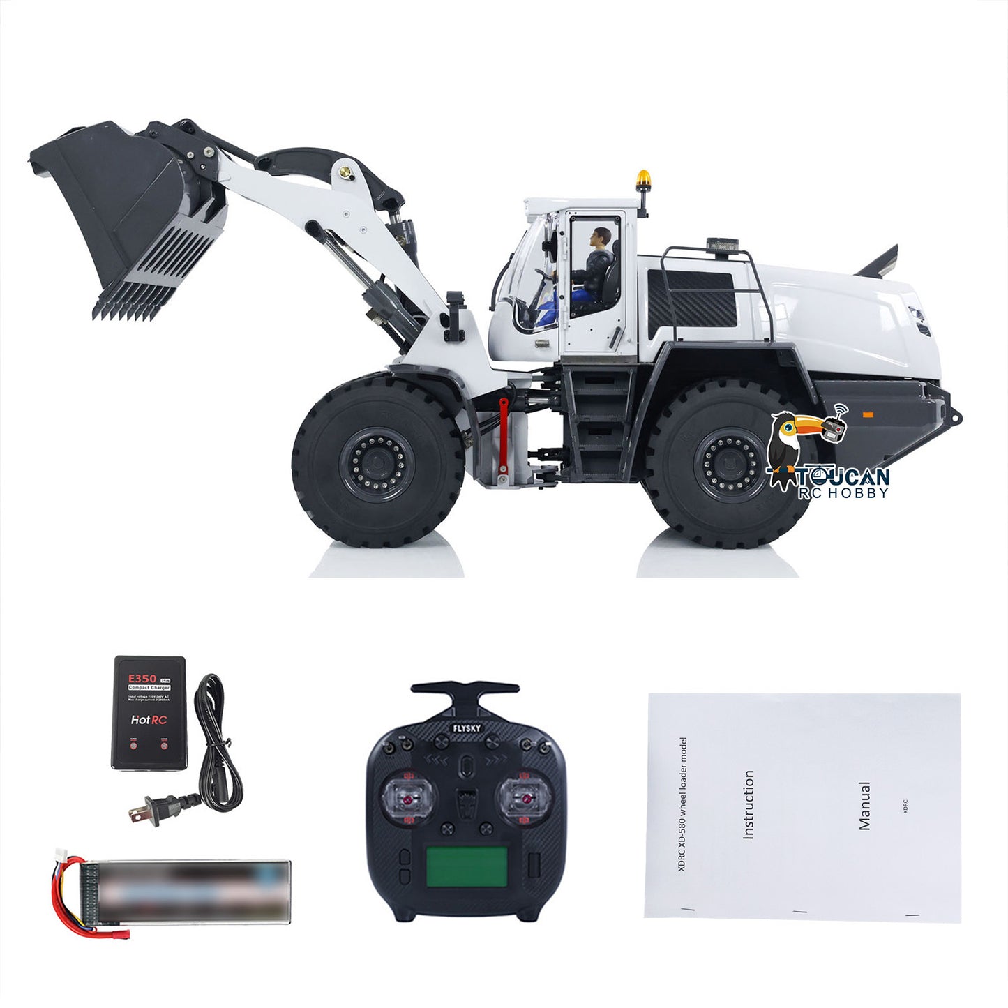 1/14 XDRC 580 RC Loader Metal Remote Control Wheeled Hydraulic Construction Vehicle