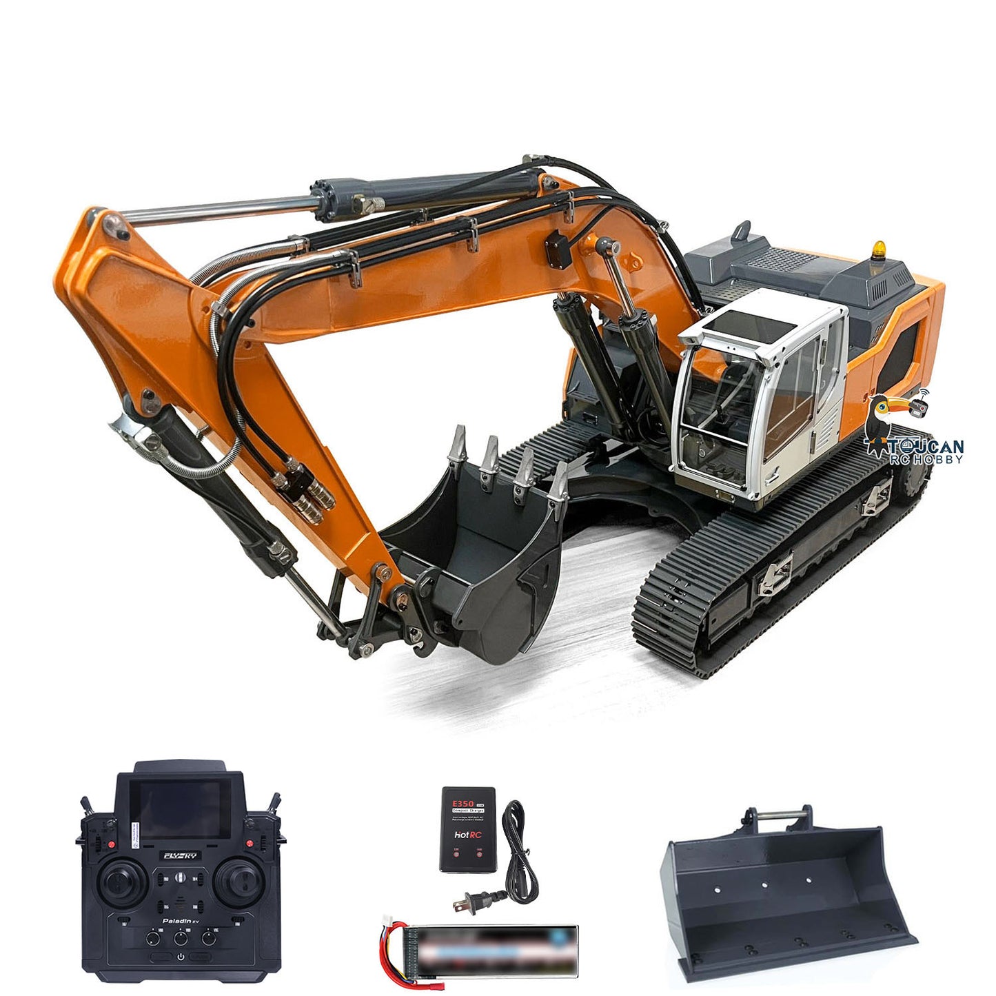 XDRCModel 945 1/14 Metal RC Hydraulic Excavator Model PNP/RTR 5CH Valve Digger