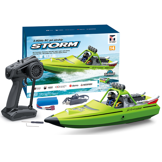 TOUCAN 2.4G ABS Plastic RC Boat Self Righting Jet Remote Control Ship Toy Racing Boat RTR for Kids Adult Lights System