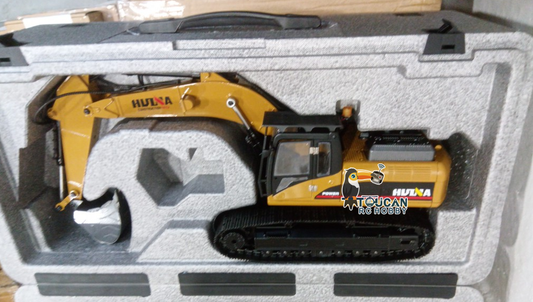 Free Shipping Second Hand US Stock HUINA New Upgrade 580 1/14 Metal Excavator Model Engineering Vehicle Electric Ball Grabber 360 Rotating Shear Claw Sound Lights