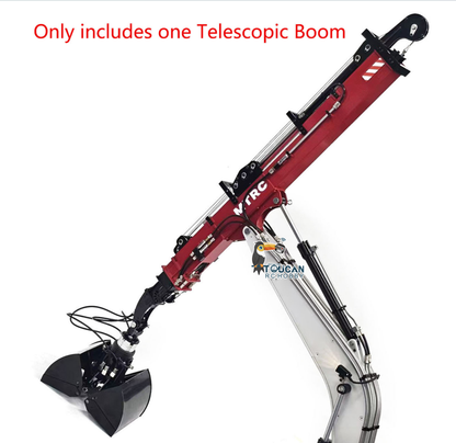 TOUCAN RC HOBBY MTModel Metal Telescopic Boom Claw Grab for 1/14 946 EC380 Remote Controlled Hydraulic Excavator Upgraded Parts for Vehicle Enthusiast