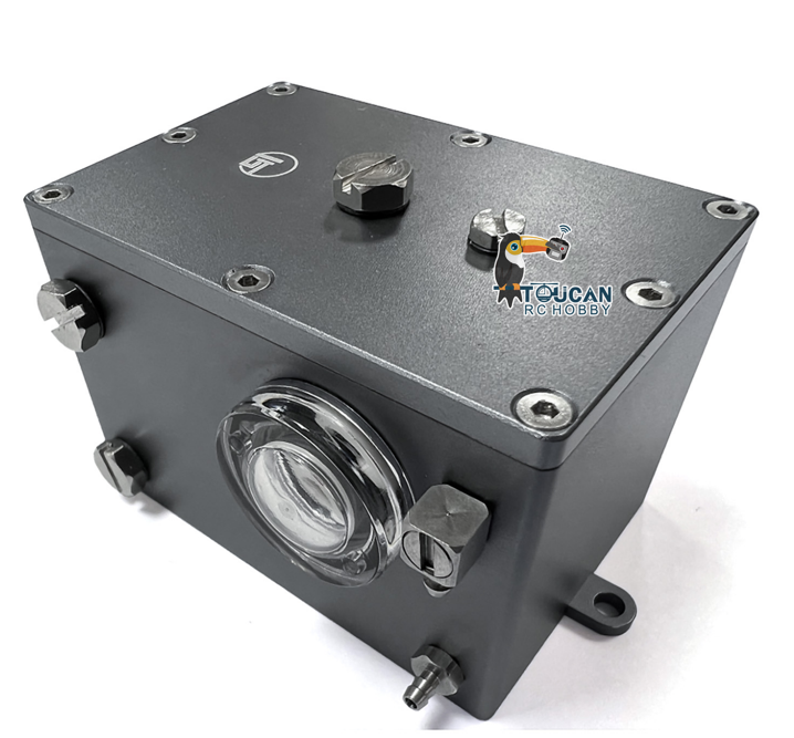 CUT Model Metal Oil Filter Oil Tank M3 M5 Nozzle Hydraulic Pump with Brushless Motor Radiator Cooling Fan for 1/12 1/14 1/16 RC Excavator Loader Dozer Truck Construction Vehicles