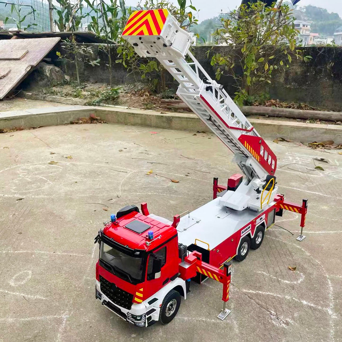1/14 6x4 2Speed Gearbox Metal Chassis Remote Control Electric Lift Ladder Fire Truck RC Rescue Vehicle Model Sound System