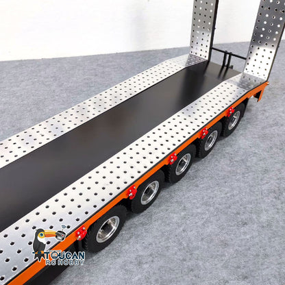 Pre-order US Stock 1:14 Metal 5 Axles Trailer Electric Tailboard Lifting Leg for 1/14 RC Hydraulic Truck Remote Control Dumper Tipper Cars Tractor Car