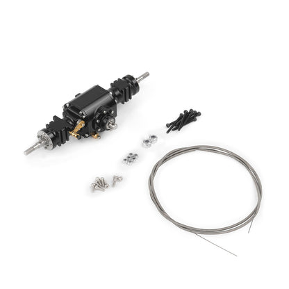 LESU Metal Front/Rear Axle with Differential Lock/ Wheel Hub/ Plastic Wheel Tire for 1/14 RC Hydraulic Loader Aoue WA100M-8 RD-A0021 for Vehicle Enthusiast