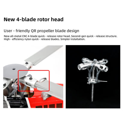 2.4G RC Scale FlyWing BELL 206 Helicopter 4 Blade Rotor Remote Control Aircraft GPS Brushless Motor Battery RTF Smart Drone Gift