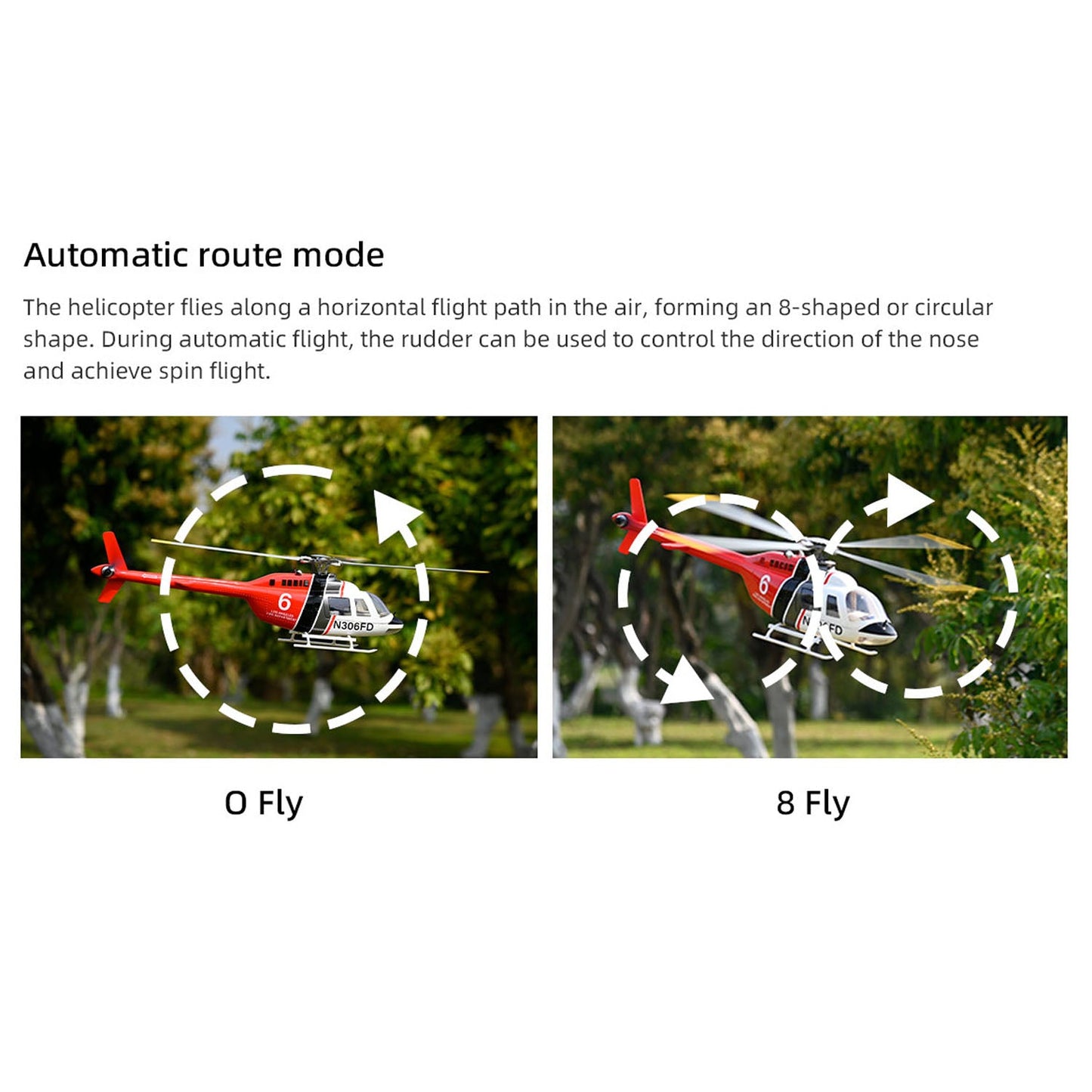 2.4G RC Scale FlyWing BELL 206 Helicopter 4 Blade Rotor Remote Control Aircraft GPS Brushless Motor Battery RTF Smart Drone Gift