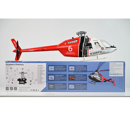 2.4G RC Scale FlyWing BELL 206 Helicopter 4 Blade Rotor Remote Control Aircraft GPS Brushless Motor Battery RTF Smart Drone Gift