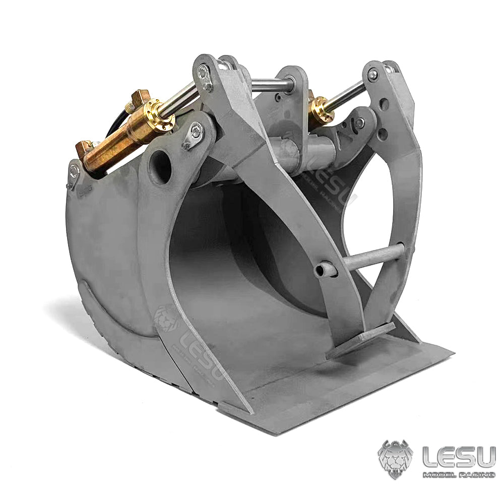 Metal Hammer Grab Fork Tiltable Openable Bucket Upgraded Aparts for LESU 1/14 RCHydraulic Excavator B0006 AOUE ET35 Model