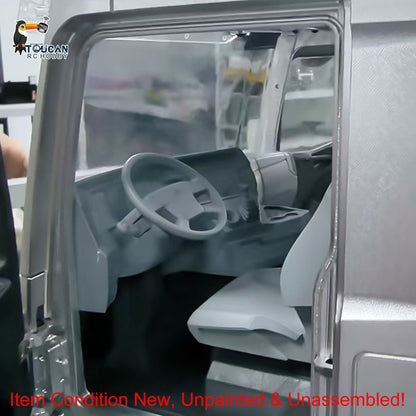 1/14 Unpainted BZ Metal Cabin Kits for RC Tractor Truck Remote Control Dumper Tipper Openable Door No Light System DIY Model