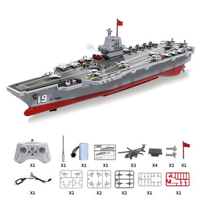 TOUCAN RC HOBBY JJRC S27 Remote Control Aircraft Carrier Ship Model RC Water Spray Boat Dual Motor 2 Speed Automatic Out of Water Power Cut Off