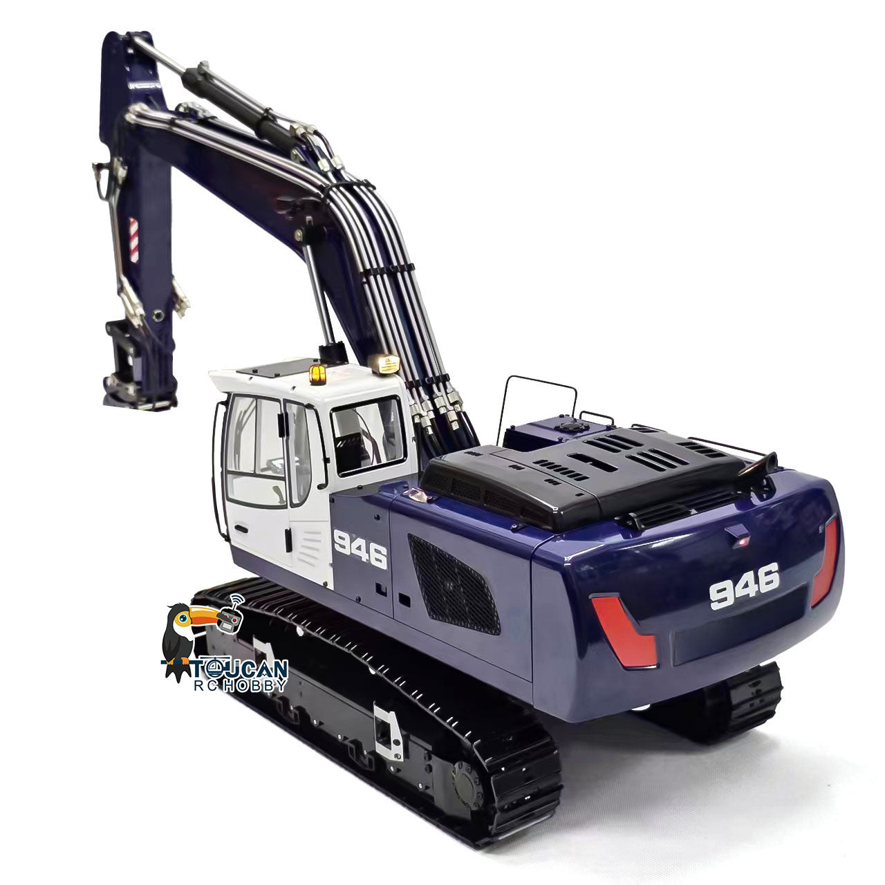 MTM-BA-946 1/14 Metal RC Hydraulic Excavator with 2-Piece Boom Hydraulic Grab Ripper & 2 Buckets ARTR No Battery