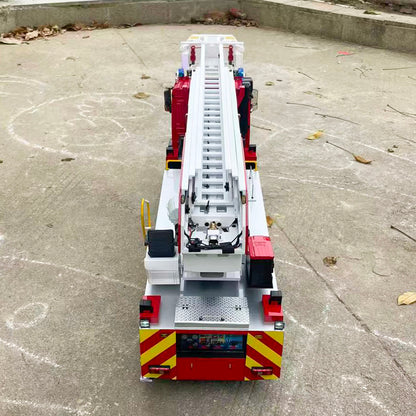 1/14 6x4 2Speed Gearbox Metal Chassis Remote Control Electric Lift Ladder Fire Truck RC Rescue Vehicle Model Sound System