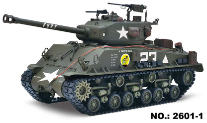 In Stock Large Hatch 1/16 Remote Control Tank Sherman M4A3 Infrared System Barrel Elevation Smoke Unit Metal Chassis Gearbox 360 Degrees Turret