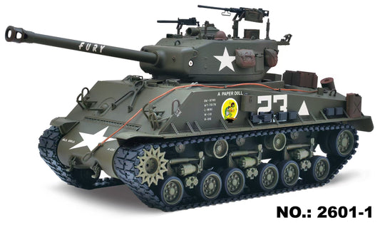 Large Hatch 1/16 Remote Control Tank Sherman M4A3 Infrared System Barrel Elevation Smoke Unit Metal Chassis Gearbox 360 Degrees Turret