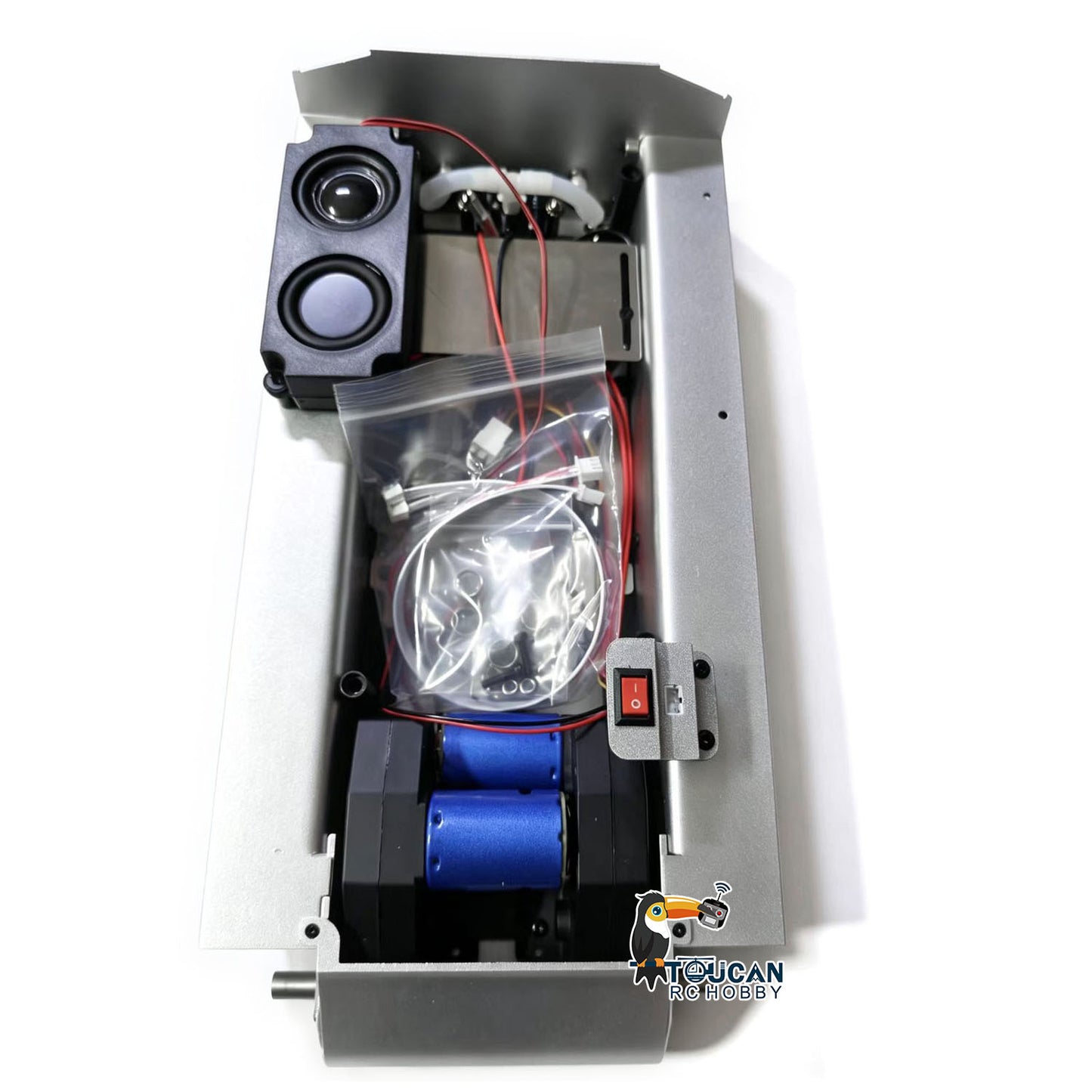 Metal Chassis Smoke Unit Gearbox Power Blue Motor Speaker Switch for Henglong 1/16 RC Battle Tank 3898 USA M4A3 Sherman Model