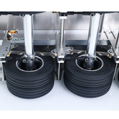 TOUCAN RC HOBBY MD Metal 3Axles Flatbed Trailer Manual Support Legs for 1/14 Remote Control Tractor Truck 770S RC Digger Loader DIY Model