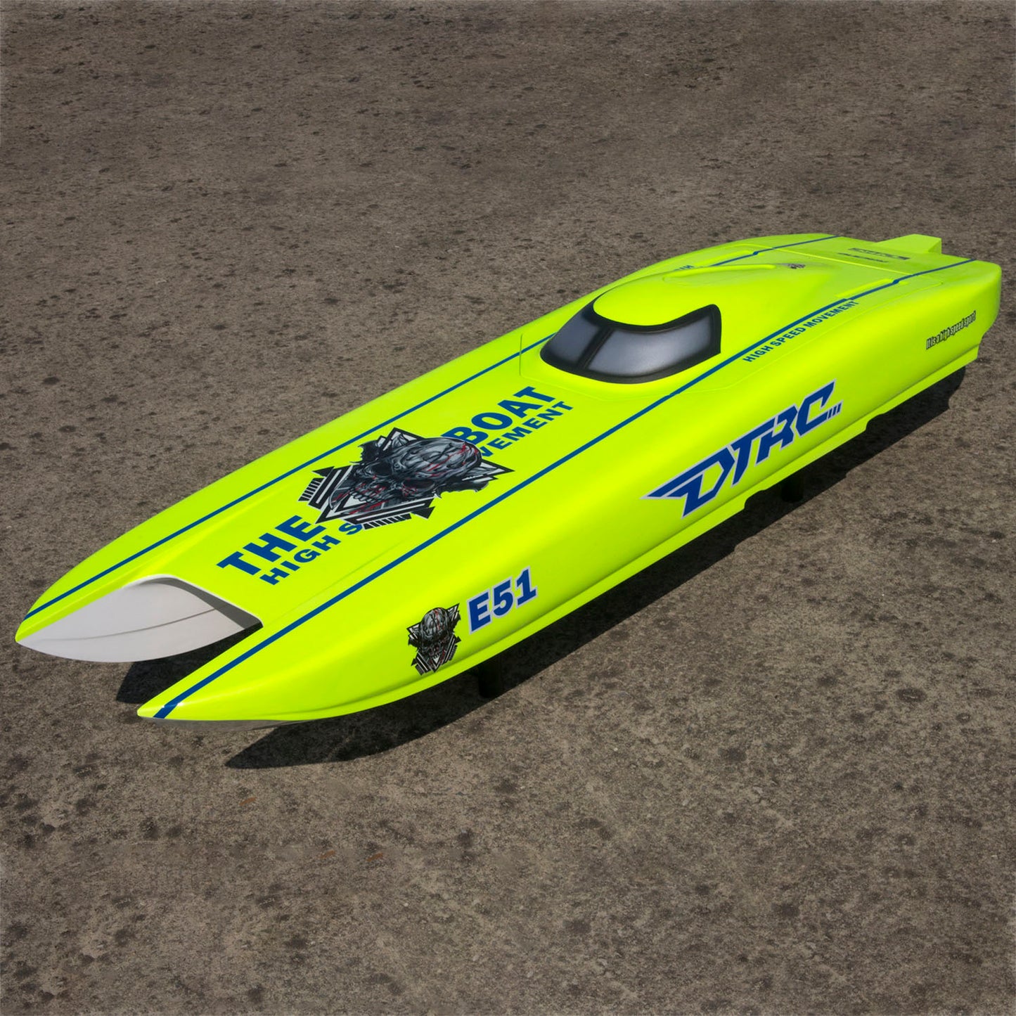 E51 fiber glass hull RC boat built with 120A ESC dual brushless power assembly

