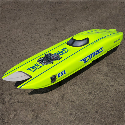 E51 fiber glass hull RC boat built with 120A ESC dual brushless power assembly
