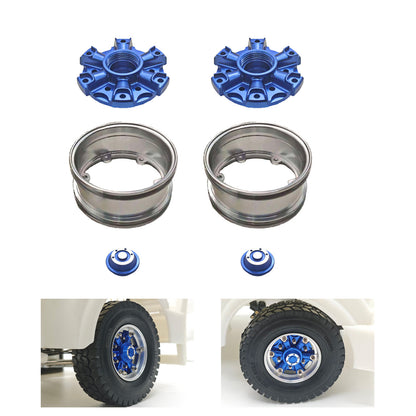 CNC Aluminum Spoke Front Wheel Hub for 1/14 TAMIYA RC Tractor Truck King Hauler 56379 56366 56344 56356 Model Lorry Upgrade Part