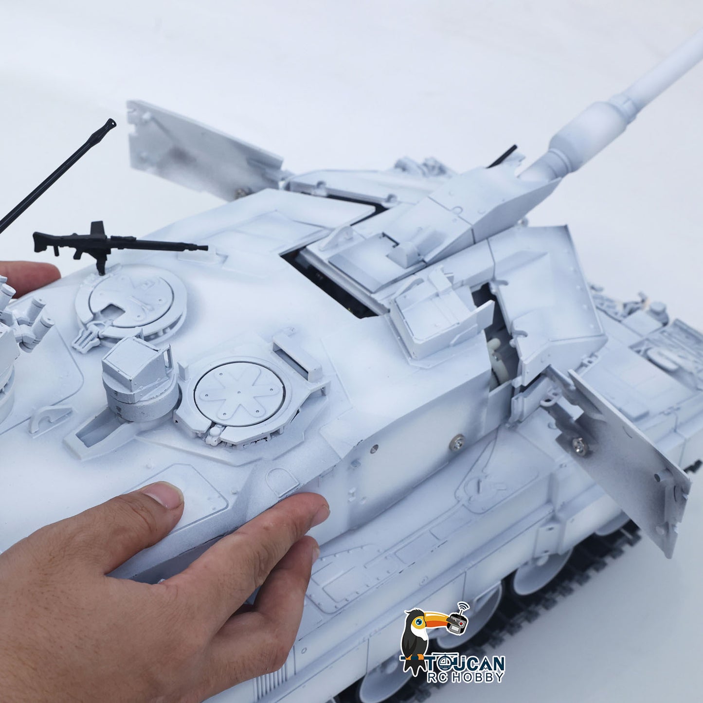 Flash Sale TOUCAN 1/16 Metal RC Tank 3889 German Leopard A6 Turret Electric Periscope 360 Rotation Barrel Recoil Elevation Battery RTR