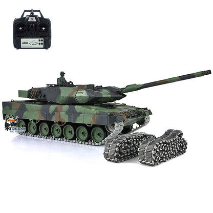TOUCAN RC HOBBY Henglong 1/16 TK7.0 German Leopard2A6 RTR RC Tank 3889 BB IR Smoke Sound Light Metal Gearbox Track with Rubber Sprockets Idlers Wheels