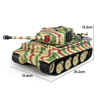 TOUCAN RC HOBBY HY Model 1/24 Plastic RC Tank German Tiger I Remote Control Tanks with Infrared Battle Simulated Smoke LED Lights Sound Recoil Effects