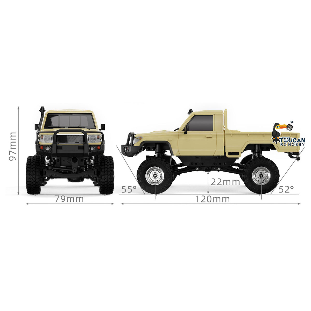 TOUCAN RC HOBBY UDIRC UCX2404PRO 1/24 Remote Control Off Road Vehicle 4X4 2Speed RC Crawler Finished Car Brushless Motor ESC Lights Battery