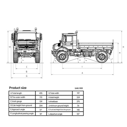 In Stock LESU U4023 4X4 1/14 RC Off Road Vehicle Metal ATV Light Truck MT44023 Model Light Sound Wheel Reduction Axle Lock Radio Battery