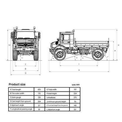 LESU 4*4 1/14 RC Off Road Car U4023 Metal Remote Control Crawler ATV Light Truck MT44023 Model Wheel Hub Reduction Axle Lock