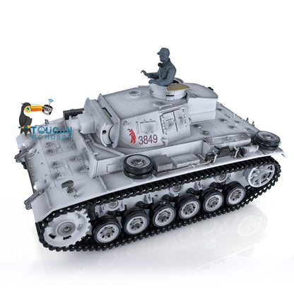 Henglong 1/16 FPV Snow 7.0 Upgraded Panzer III H RTR RC Tank 3849 360 Degrees Turret Radio Controller BB Pellets Metal Tracks Infrared Combat Transmitter&Receiver