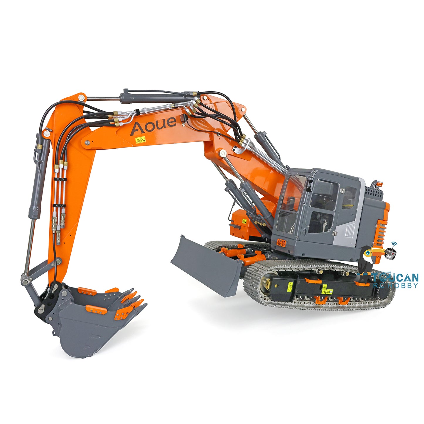 LESU AOUE ET26L 1/14 Metal RC Hydraulic Excavator B0012 RTR Short Tail Three-Arm Digger 6+2CH Directional Valve Quick Release Sound & Light Smoke GPS.